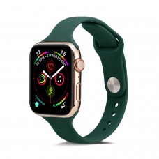 Deep Olive Color Silicone Waterproof Watch Strap For Apple Watch Series 38/40/41/42/44/45mm