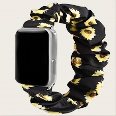 Black Flower Strap Cloth Strap Style For Apple Watch Series 1/2/3/4/5/6