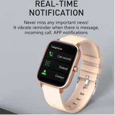 2022 New Year Smart Watches, Large 1.7 -inch Screen, Full Screen Touch, Heart Rate Measurement, Music Playback, Sports Records (step Gauge, Distance, Calories Calculation), Movement Patterns, Message Delivery, Information Storage, Sleep Monitoring, Stopwa