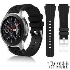 Compatible With Samsung Galaxy Watch 46mm Bands/ Gear S3 Frontier, Classic Watch Bands/ Galaxy Watch 3 Bands 45mm, 22mm Soft Silicone Bands Bracelet Sports Strap For Men &amp; Women Without Watch 