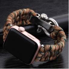 For Apple Watch Outdoor Survival Gear Camouflage Hand Woven Umbrella Strap Suitable Series Apple Watch Band 8 7 6 5 4 3 2 1 For Iwatch Ultra 49mm 45mm 44mm 42mm 41mm 40mm 38mm Woven Nylon Rope Silver Stainless Steel Adjustment Buckle,without Watch