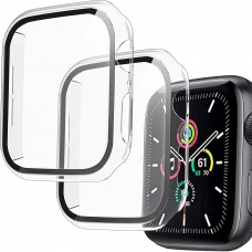 2 Packs Watch Case Compatible For Apple Watch Series 6 5 4 Se 40mm 44mm For Women Men With Tempered Glass Screen Protector