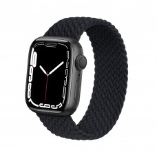 Black Nylon Elastic Braided Watch Strap For Apple Watch Series 38/40/41/42/44/45mm