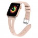 Leather Bands  38mm 40mm 41mm For Iwatch Se Series 8 7 6 5 4 3 2 1, Slim Strap With Breathable Hole Replacement Wristband Women 