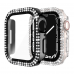 Megkhla 2-pack Bling Case For Apple Watch 40mm 44mm 41mm 45mm Series 8/7/6/5/4/se With Screen Protector, Hard Pc Shockproof Rhinestone Bumper Full Face Cover For Iwatch