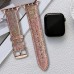 Glitter Bling Black &amp; White Grid Band Compatible For,iwatch 3/4/5/6/7/se