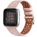 Leather Band Compatible With Fitbit Versa 2 Bands/ Fitbit Versa Band/ Fitbit Versa Se / Versa Lite Fitness Smart Watch Wristbands For Women Men, Hollow-out Lace Design Soft Leather Replacement Strap