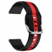 20mm Universal Two-color Vertical Grain Silicone Watch Strap, Without Watch