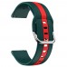 20mm Universal Two-color Vertical Grain Silicone Watch Strap, Without Watch