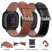 Leather Bands Compatible With Fitbit Versa 3/fitbit Sense Watch Bands For Women Men, Soft Breathable Adjustable Replacement Band For Versa 3/sense