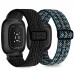2 Pack Stretchy Bands Compatible With Fitbit Versa 3/fitbit Sense, Soft Elastic Nylon Strap Adjustable Replacement For Versa 3 Fitbit Bands/sense Fitbit Bands Women Men
