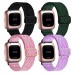 4 Pack Stretchy Bands Compatible With Fitbit Versa/fitbit Versa Lite/fitbit Versa 2 Bands Women Men, Adjustable Elastic Soft Loop Nylon Breathable Replacement Straps For Versa Smartwatch Wristband