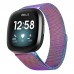 Bands Compatible With Fitbit Versa 3/fitbitsense, Breathable Stainless Steel Loop Mesh Magnetic Adjustable Wristband For Fitbit Versa 3  For Women And Men