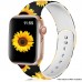 Fashion Black Sunflower Watch Strap For Apple Watch 38mm/40mm/41mm/42mm/44mm/45mm/49mm Iwatch Ultra/se/series 8/7/6/5/4/3/2/1, Without Watch
