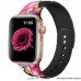 Fashion Pink Flower Watch Strap For Apple Watch 38mm/40mm/41mm/42mm/44mm/45mm/49mm Iwatch Ultra/se/series 8/7/6/5/4/3/2/1, Without Watch